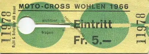 Schweiz - Moto-Cross Wohlen 1966 - Eintrittskarte