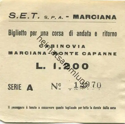 Italien - A.C.N.I.L. - Linea Rapida - Tronchetto - R. Schiavioni - Fahrschein Biglietto L. 200