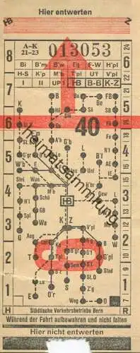 Schweiz - Städtische Verkehrsbetriebe Bern - Fahrschein