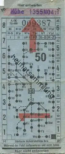 Schweiz - Städtische Verkehrsbetriebe Bern - Fahrschein