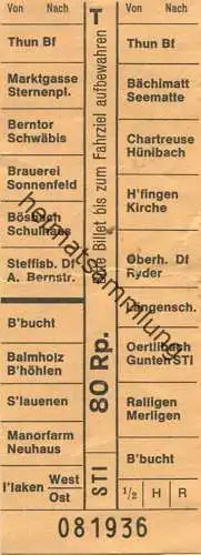 Schweiz - STI - Steffisburg&ndash;Thun&ndash;Interlaken - Fahrschein 80Rp.