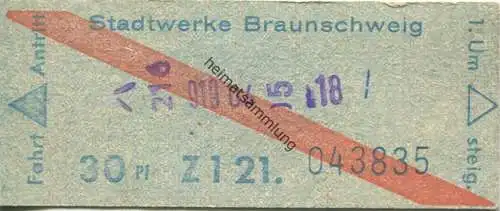 Deutschland - Stadtwerke Braunschweig - Kinder - Fahrschein 30Pf.