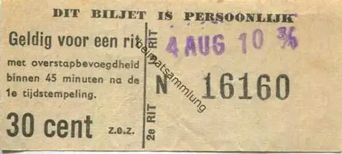 Niederlande - N. V. Gemengd bedrijf H.T.M. S-Gravenhage - Fahrschein