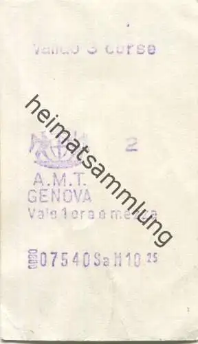 Italien - A.M.T. Genova - Fahrschein