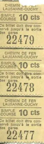 Schweiz - Chemin de fer Lausanne-Ouchy - simple course - Billet