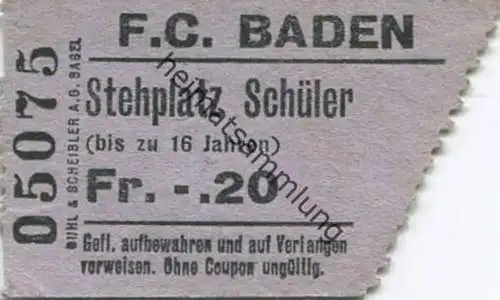 Schweiz - F.C. Baden - Stehplatz Schüler