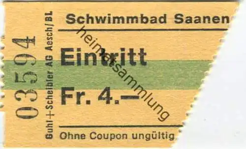 Schweiz - Schwimmbad Saanen - Eintrittskarte