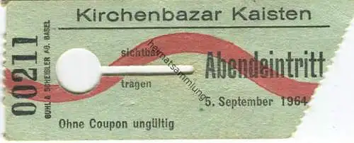 Schweiz - Kirchenbazar Kaisten 1964 - Abendeintritt