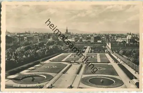 Wien - Blick vom Belvedere - Foto-Ansichtskarte
