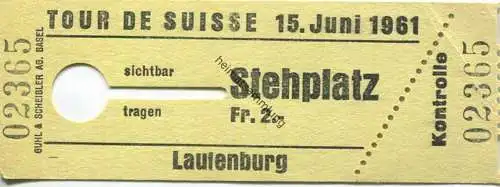 Schweiz - Laufenburg - Tour de Suisse 1961 - Eintrittskarte - Stehplatz