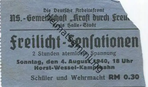 Deutschland - Die Deutsche Arbeitsfront - NS-Gemeinschaft Kraft durch Freude - Kreis Halle-Stadt - Freilicht-Sensationen