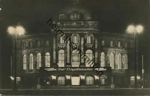 Karl-Marx-Stadt - Opernhaus in Abendbeleuchtung - Foto-AK - VEB Volkskunstverlag Reichenbach 1957 gel. 1958
