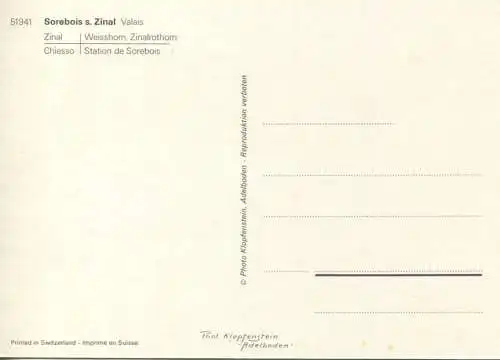 Sorebois - Zinal - Ansichtskarte Großformat