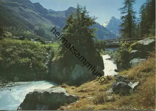 Zinal - le Vieux-pont avec le Besso - Ansichtskarte Großformat
