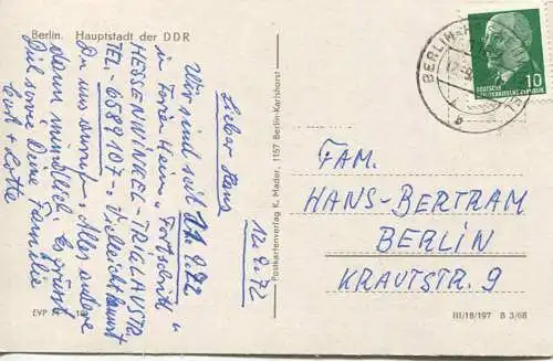 Berlin - Köpenick - Müggelturm - Verlag K. Mader Berlin-Karlshorst 1968 gel. 1972