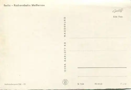 Berlin - Weißensee - Radrennbahn Weißensee - Foto-AK Grossformat 1964 Verlag Gebr. Garloff KG Magdeburg