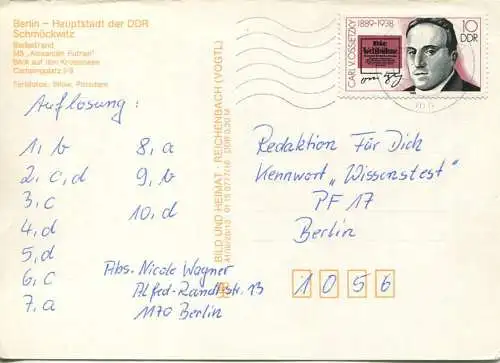 Berlin - Schmöckwitz - Intercamping Krossinsee - Ansichtskarte Großformat - Verlag Bild und Heimat Reichenbach 1977