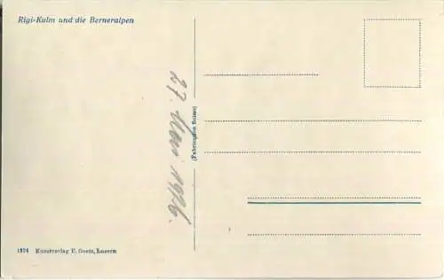 Rigi-Kulm - Berner Alpen - Foto-Ansichtskarte
