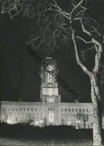 Berlin - Rathaus bei Nacht - Foto-AK Grossformat 1959 - Verlag VEB Bild und Heimat Reichenbach