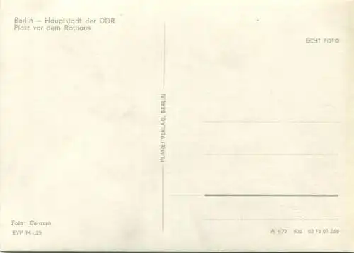 Berlin - Platz vor dem Rathaus - Foto-AK Grossformat 1973 - Planet-Verlag Berlin