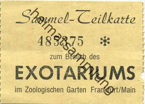 Deutschland - Exotarium im Zoologischen Garten Frankfurt - Eintrittskarte