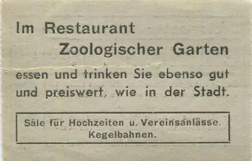 Schweiz - Zoologischer Garten Basel - Eintrittsbillet