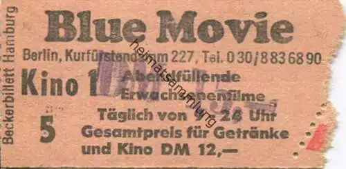 Deutschland - Blue Movie Kurfürstendamm 227 Berlin - Kinokarte