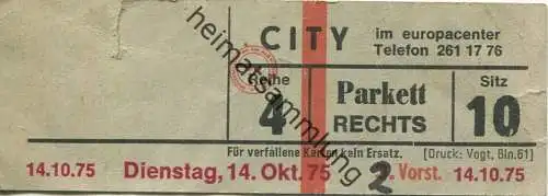 Deutschland - City im Europacenter Berlin - Kinokarte 1975