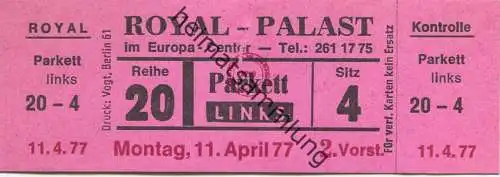 Deutschland - Royal Palast im Europa-Center Berlin - Kinokarte 1977