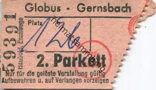 Deutschland - Globus Gernsbach - Kinokarte