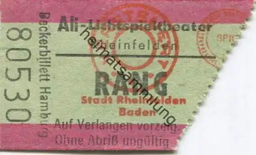 Deutschland - Ali-Lichtspieltheater Rheinfelden - Kinokarte