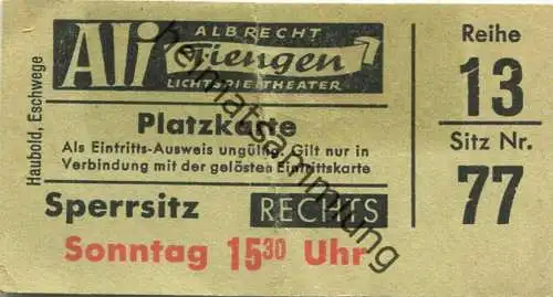 Deutschland - Ali Tiengen Albrecht Lichtspieltheater - Kinokarte