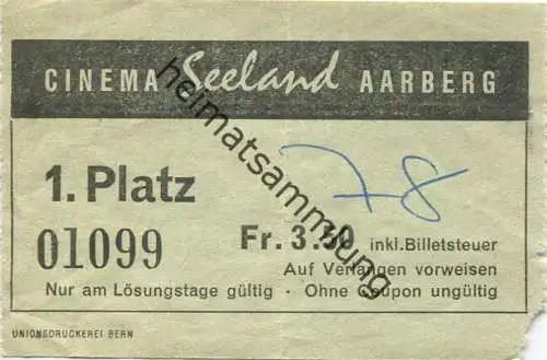 Schweiz - Cinema Seeland Aarberg - Kinokarte