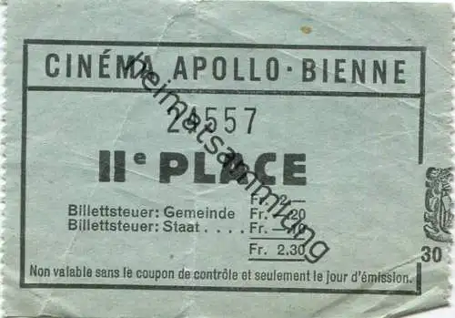Schweiz - Cinema Apollo Bienne - Kinokarte
