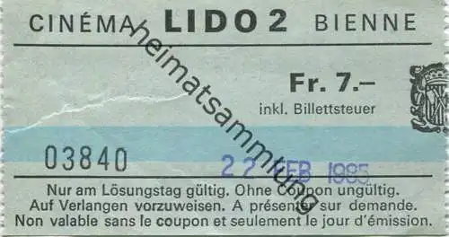 Schweiz - Cinema Lido 2 Bienne - Kinokarte (E72259)