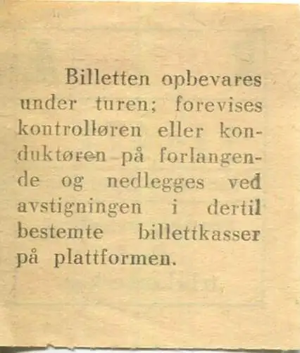 Norwegen - A/S Oslo Sporveier - Fahrschein 20 Öre