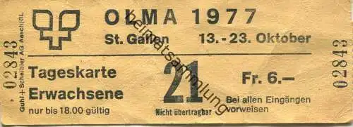 Schweiz - St. Gallen - Olma 1977 - Eintrittskarte