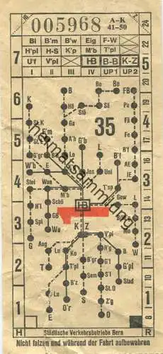 Schweiz - Städtische Verkehrsbetriebe Bern - Fahrschein