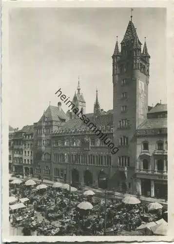 Basel - Rathaus - Markt - Foto-AK Grossformat - Verlag Jeck Basel