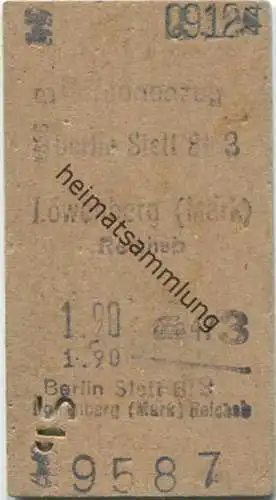 Deutschland - Berlin Stettiner Bahnhof - Löwenberg (Mark) - Fahrkarte 1944