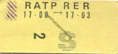 Frankreich - RATP RER Billet Fahrkarte