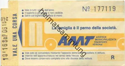 Italien - AMT Verona - Bus-Fahrschein