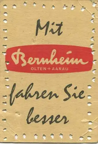 Schweiz - Stadtomnibus Olten - Inhaber-Abonnement Fahrkarte 100 Coupons Fr. 2.75 - rückseitig Werbung Mit Bernheim Olten