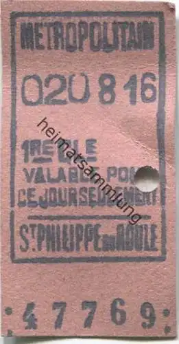 Frankreich - Metropolitain - St. Philippe du Roule - 1re Classe - Billet Fahrkarte