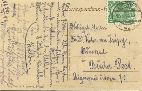 Böhmisches Mittelgebirge - Dubitzer Kirche - Elbtal bei Salesel - Verlag Johannes Leonhardt Dresden gel. 1910