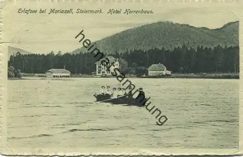 Erlaufsee bei Mariazell - Hotel Herrenhaus - Verlag P. Ledermann Wien - gel. 1924