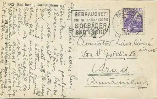 Bad Ischl - Kurmittelhaus - Foto-AK - Verlag Erich Bährendt Bad Ischl 1931 gel. 1938