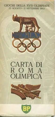 Carta di Roma Olimpica - giochi della XVII Olimpiade 1960 - 48cm x 68cm rückseitig Progamma Sportivo - Sedi delle Gare O