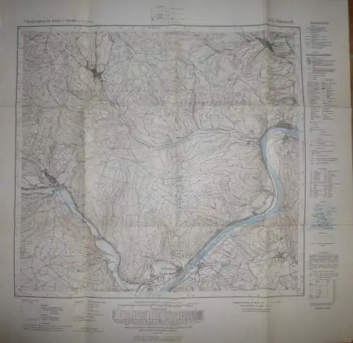 Rieneck 1967 - Topographische Karte 5923 - Maßstab 1:25'000 60cm x 61cm