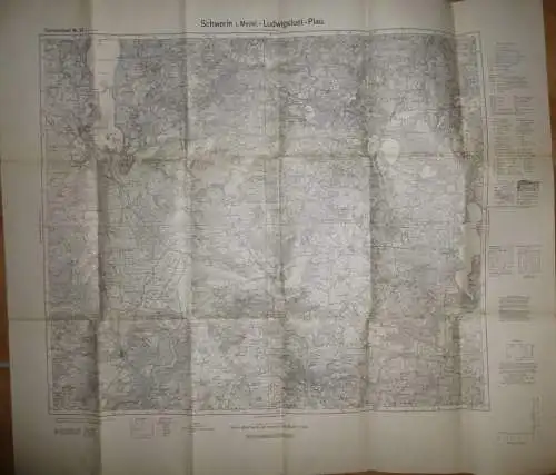 Einheitsblatt Nr. 35 - Schwerin i. Meckl. Ludwigslust - Plau - 1-cm-Karte 1937